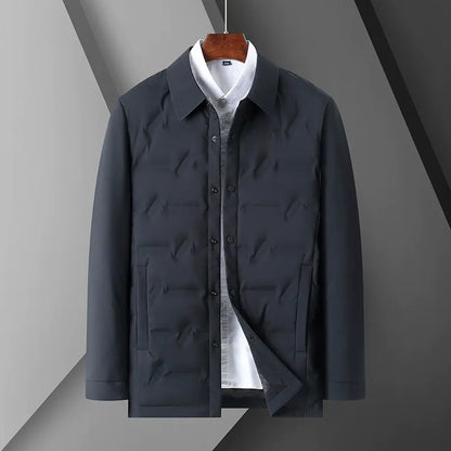 Daunenjacke Slim Fit Modern Knopfverschluss Steppjacke