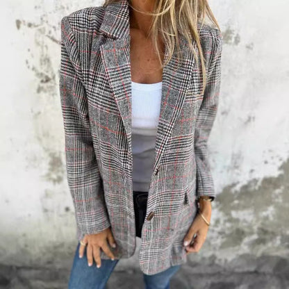Kuschelige Strickjacke Wollmix Lockere Passform Reverskragen