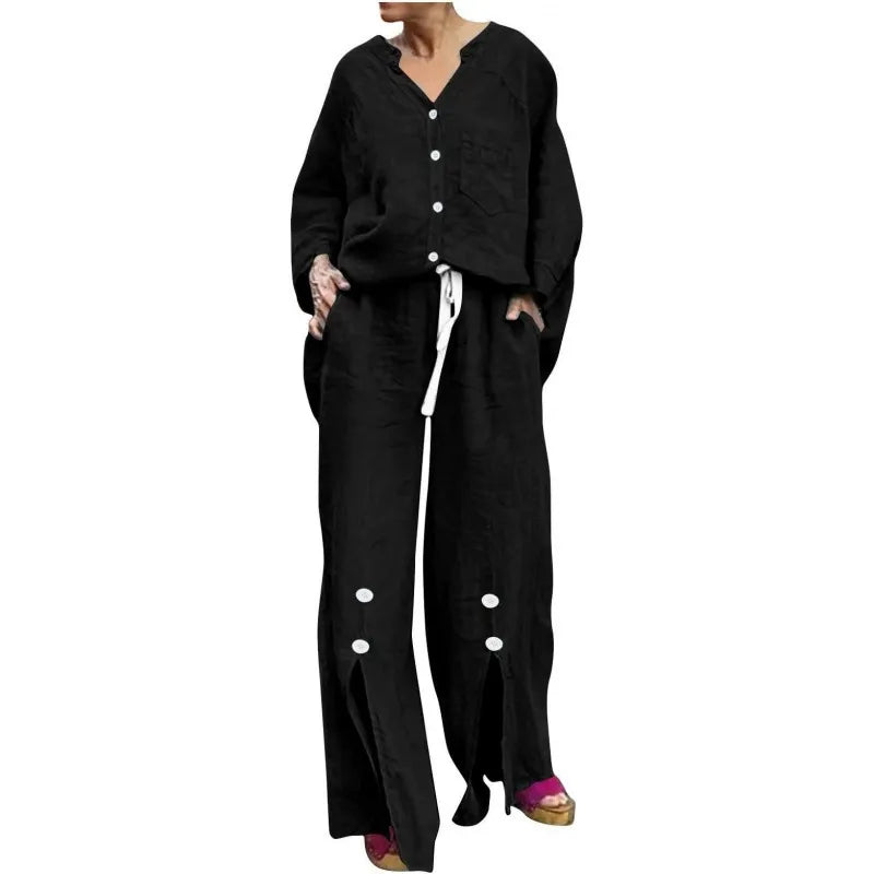 Kleiden Set Strickjacke und Hose Bequem Baumwoll - IdealeKleiden