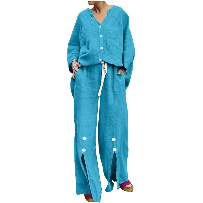Kleiden Set Strickjacke und Hose Bequem Baumwoll