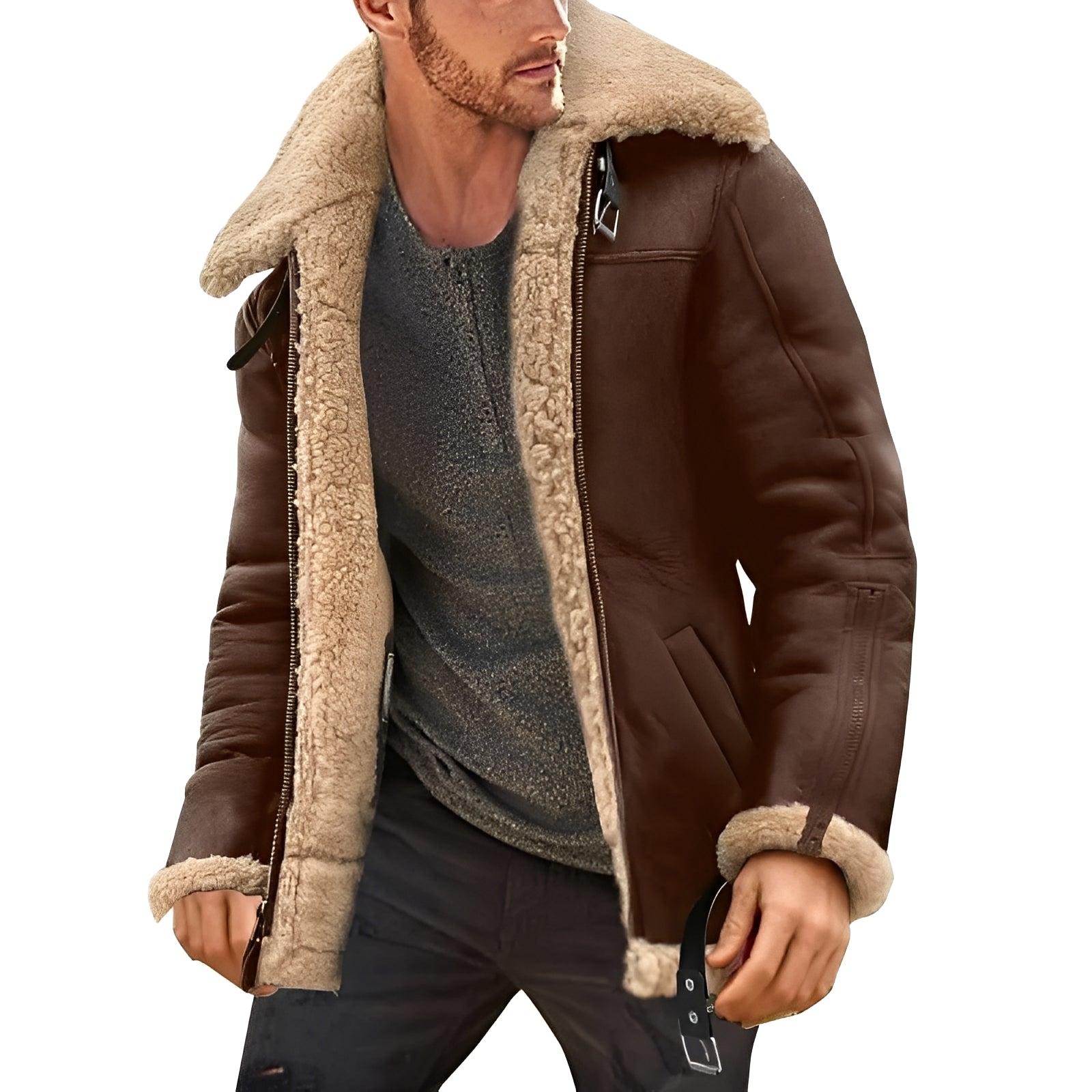 Elegante Lederjacke Herren Robust - IdealeKleiden