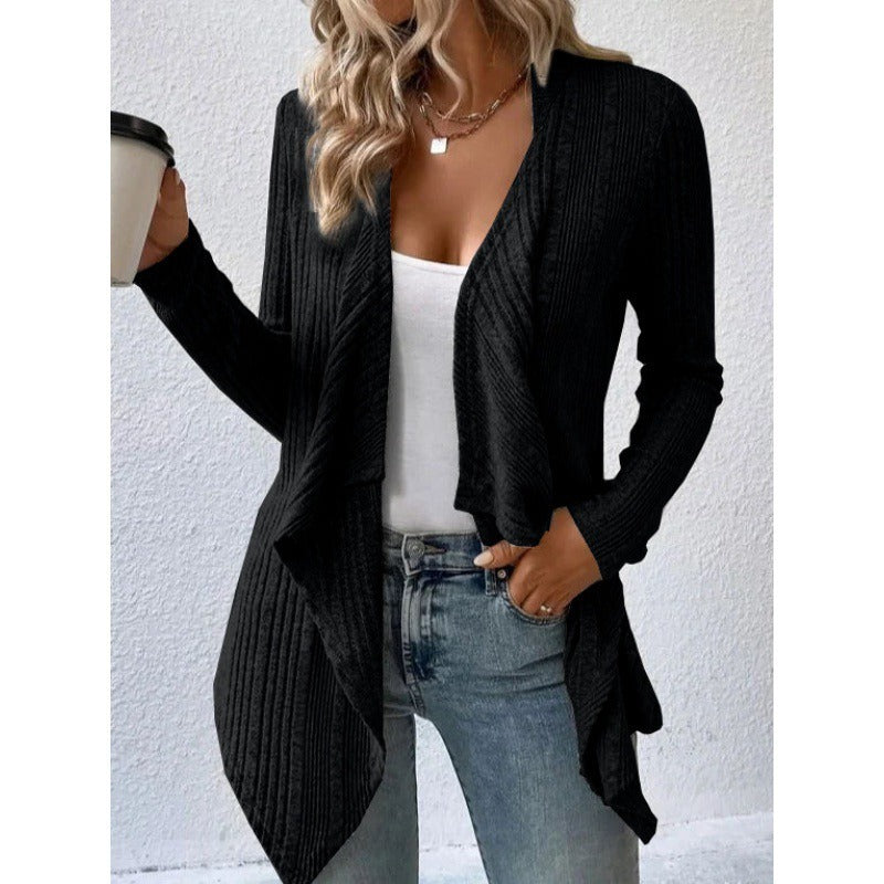 Bequeme Strickjacke Wollmix Relaxed Fit
