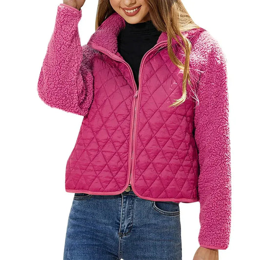 Bequeme Fleecejacke Lockere Passform Reißverschluss - IdealeKleiden