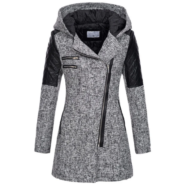 Frauen Winterjacke Taillierte Passform mit Kapuze - IdealeKleiden
