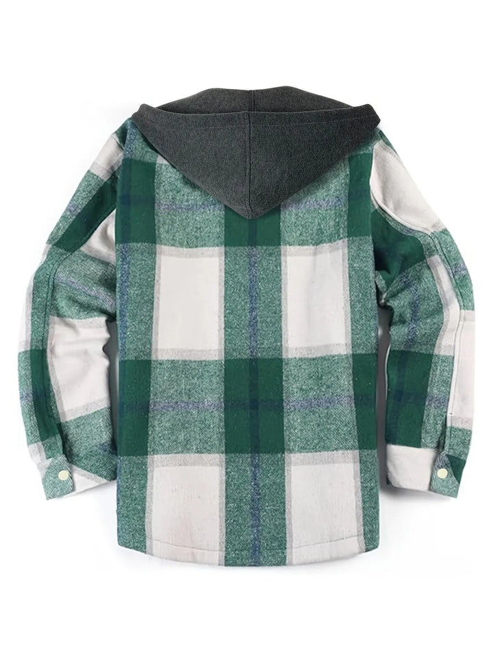 Modische Herrenjacke Karo Kapuzenjacke