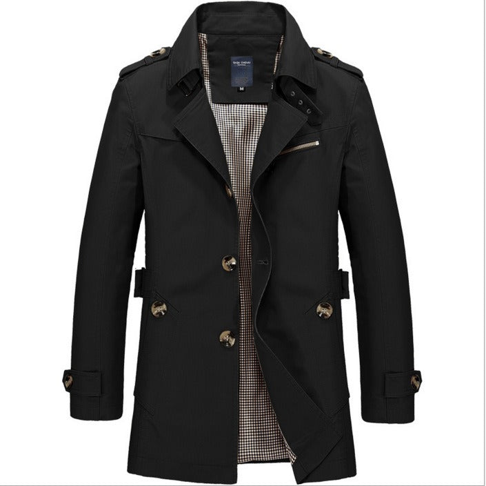Herren Trenchcoat Wasserdicht Elegant