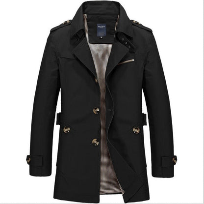 Herren Trenchcoat Wasserdicht Elegant