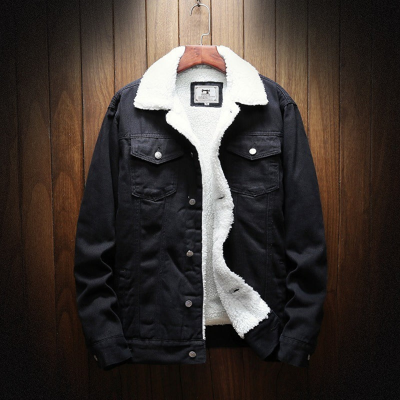 Herren Jeansjacke Warm Fleece-Innenfutter