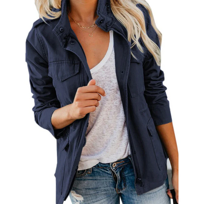 Praktische Outdoor-Jacke Relaxed Fit Baumwolle