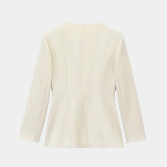 Elegante Damenjacke Langarm Wickelblazer Mit Gürtel - IdealeKleiden