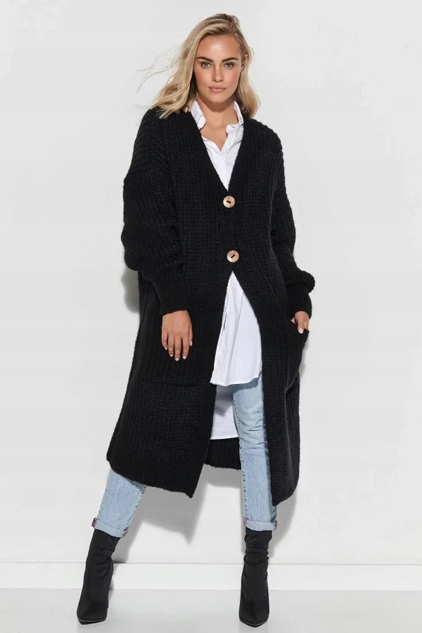 Große Strickjacke Damen Oversized Lang - IdealeKleiden