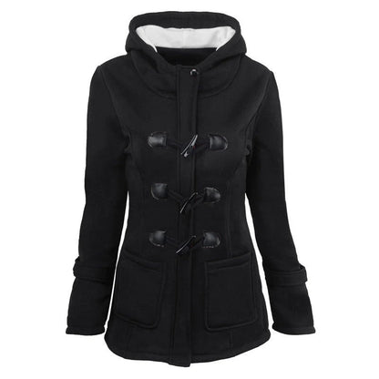 Stylischer Wintermantel mit Kapuze und Taillierte Passform
