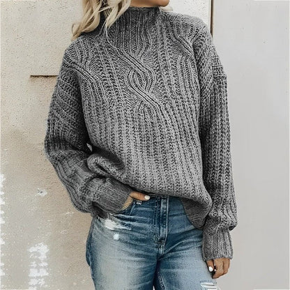Übergröße Wollmischung Pullover Kabelstrick Komfort Raglan