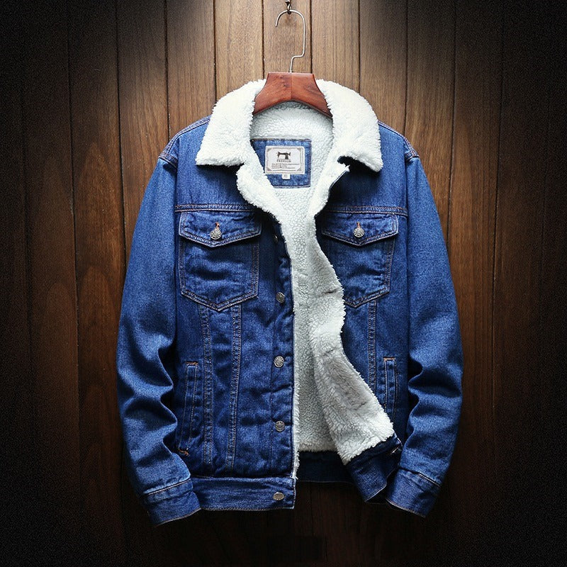 Coole Jeansjacke Fleece Innenwarm - IdealeKleiden