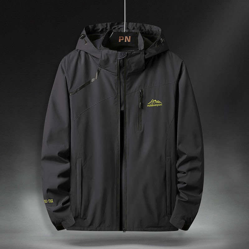 Wasserdichte Herrenregenjacke Kapuze