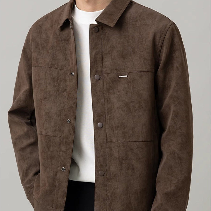Herren Lederjacke Mit Wildleder Optik