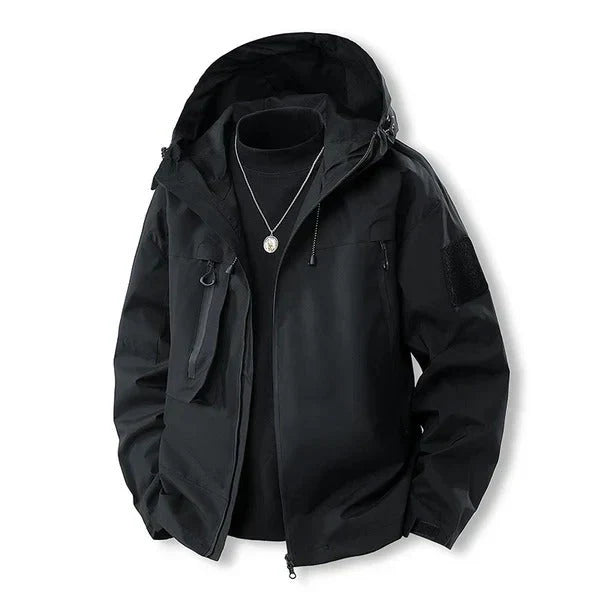 Wasserdichte Outdoor-Jacke Kapuze und Reißverschluss-Taschen