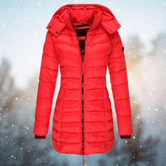 Winterjacke Damen Slim Fit Lang Isoliert - IdealeKleiden