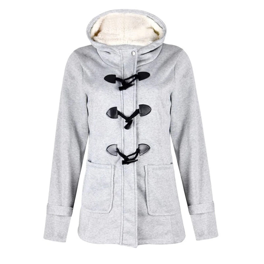 Langer Wollmantel Damen Elegant Kapuze - IdealeKleiden