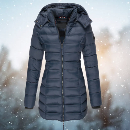 Winterjacke Damen Slim Fit Lang Isoliert