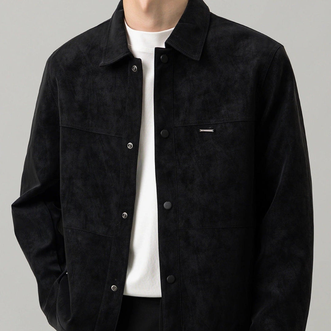 Herren Lederjacke Mit Wildleder Optik