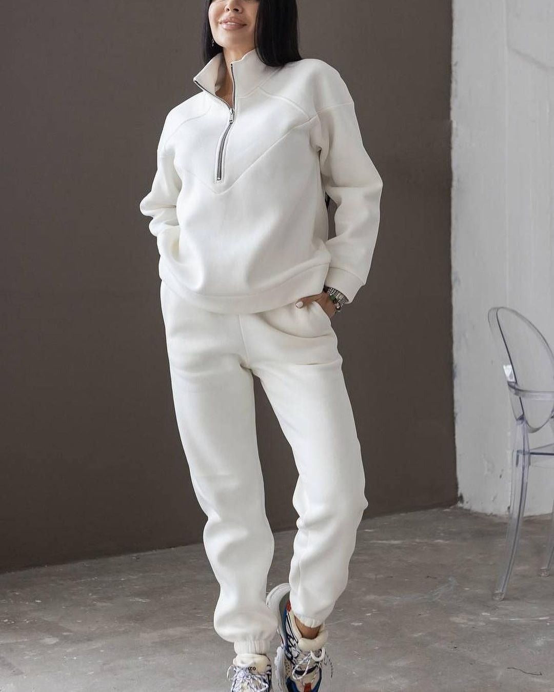 Kuschelkleidung Set Fleece Lockere Passform - IdealeKleiden