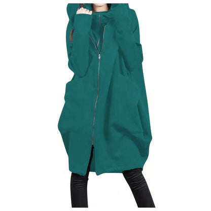Damen Mantel Oversized Kapuze Weich