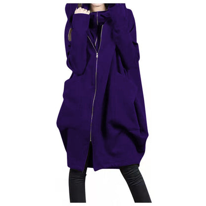 Damen Mantel Oversized Kapuze Weich