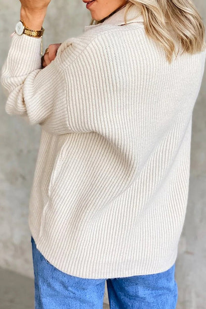 Klassisches Sweatshirt Vorne Knöpfe - IdealeKleiden