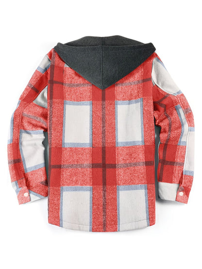 Modische Herrenjacke Karo Kapuzenjacke