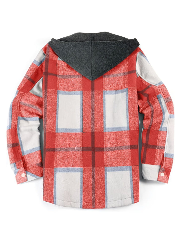 Modische Herrenjacke Karo Kapuzenjacke