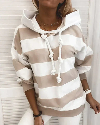 Kapuzenpullover XXL Oversized Striped Sportlich