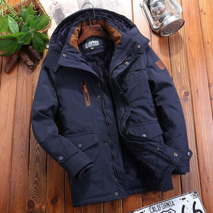 Warme Winterjacke Übergröße Fleece Kapuze