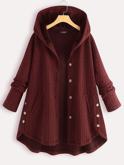 Winter Mantel Damen A-Linie Steppweste Knopf