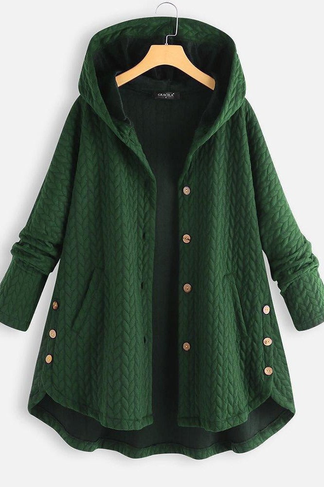 Winter Mantel Damen A-Linie Steppweste Knopf