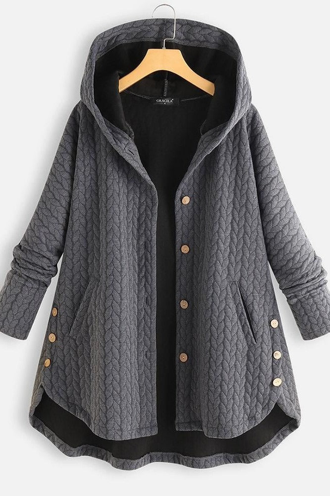 Winter Mantel Damen A-Linie Steppweste Knopf
