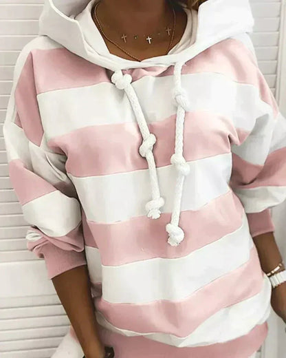 Kapuzenpullover XXL Oversized Striped Sportlich