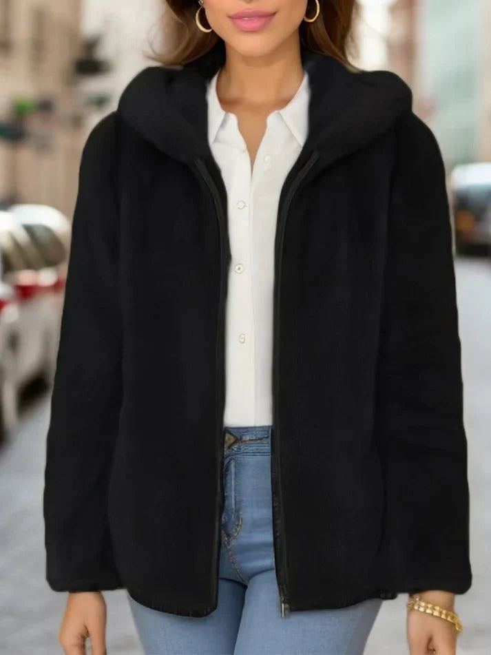 Selina - Fleece Sweatjacke Kapuze Warm - IdealeKleiden