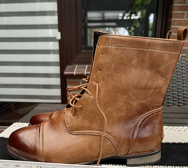 Herren Stiefel Grau Halbhoch Runder Zehenbereich - IdealeKleiden