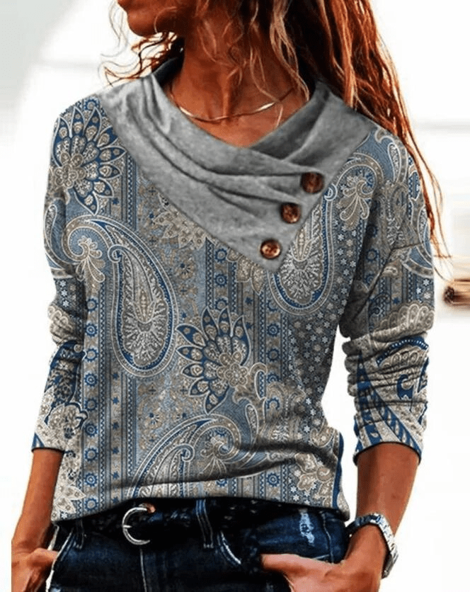 Eleganter Pullover Damen Umgeschlagener Kragen - IdealeKleiden