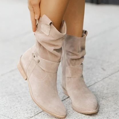 Bequeme Wildleder Stiefel Lässig Chic
