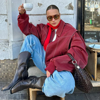 Große Damenmäntel Oversized Rollkragen