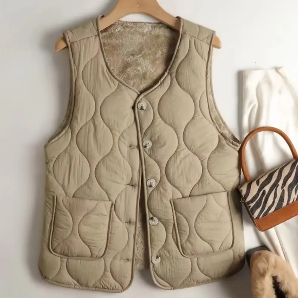Praktische Knopfweste Damen Reversibel