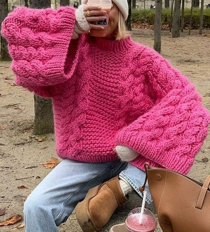 Stilvolle Zopf-Pullover Damen