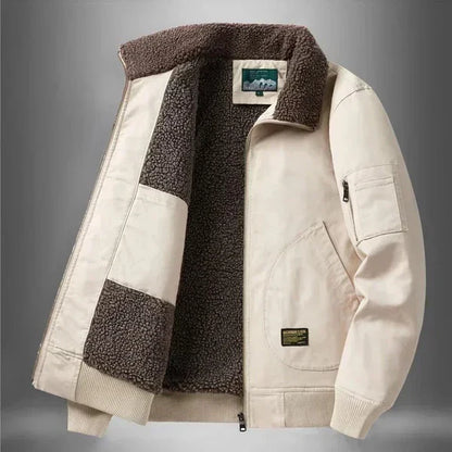 Lässige Winterjacke mit Sherpa-Futter - IdealeKleiden