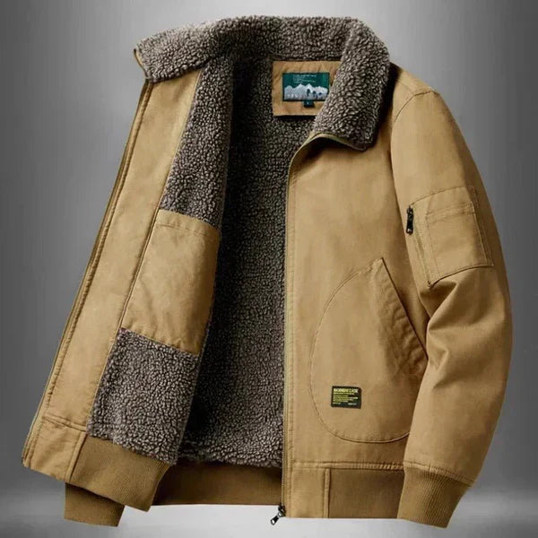 Lässige Winterjacke mit Sherpa-Futter