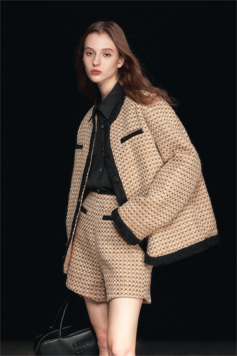 Stylische Rundhals Jacke Quilted Damen - IdealeKleiden