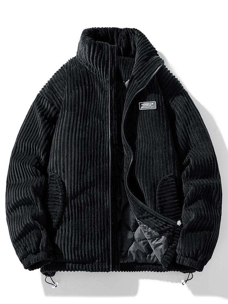 Herren Winterjacke Corduroy Steppjacke Warm