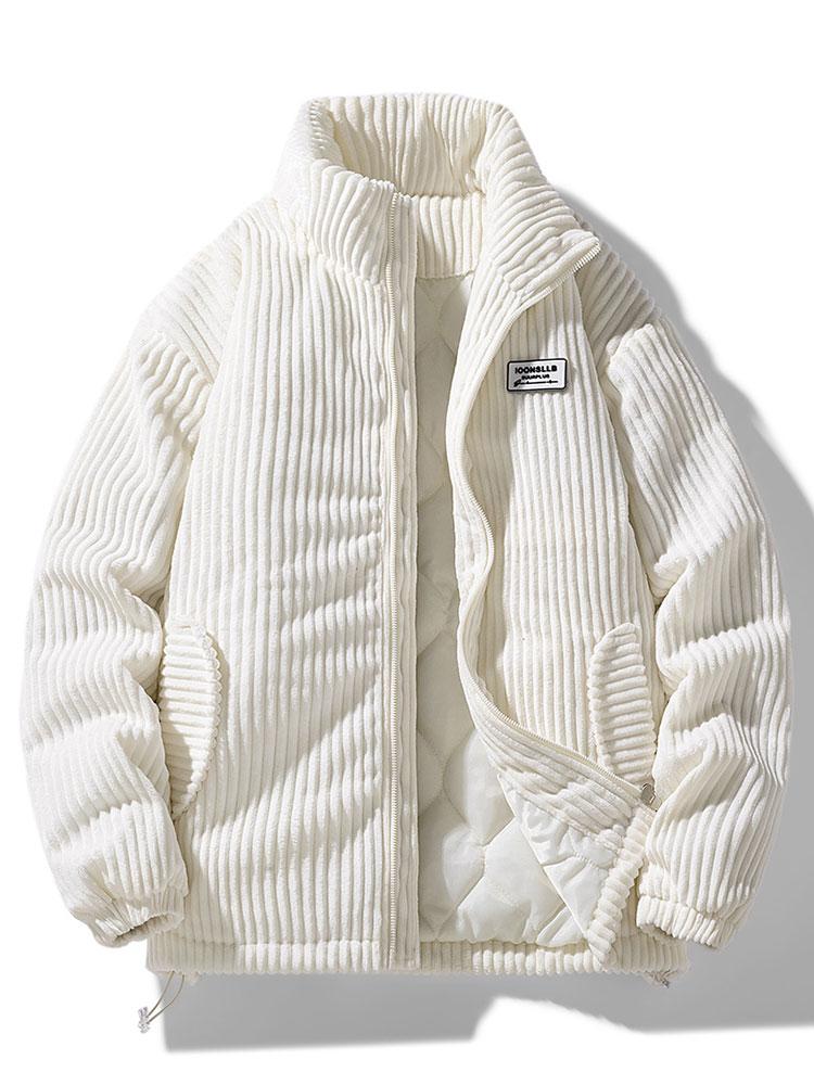 Herren Winterjacke Corduroy Steppjacke Warm