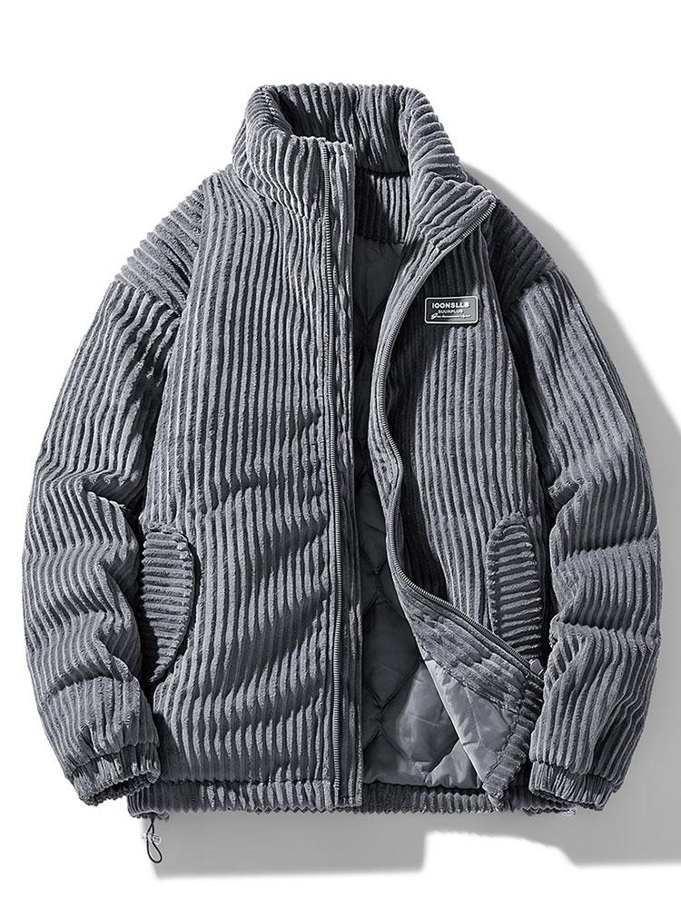 Herren Winterjacke Corduroy Steppjacke Warm - IdealeKleiden